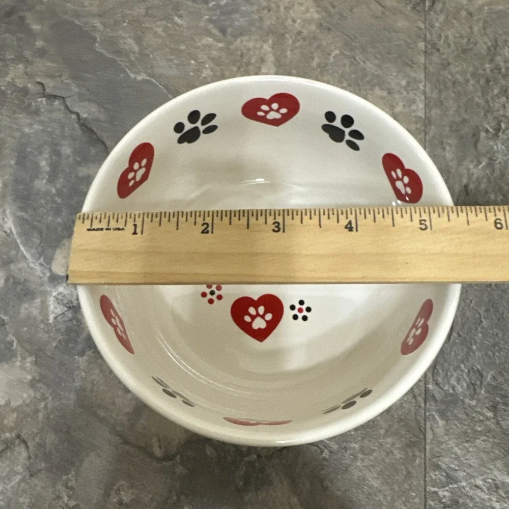 Temp-Tations Seasonal Pawfetti 18oz Bowl Hearts Paw Prints Replacement Pets NEW